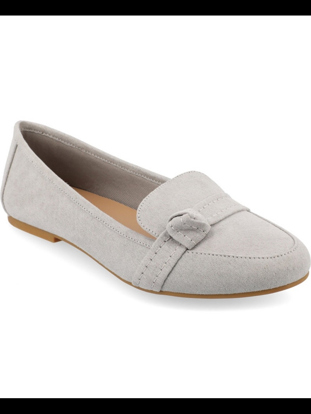 Women's Suede Loafer Flats in Light Gray - Size 9 - New